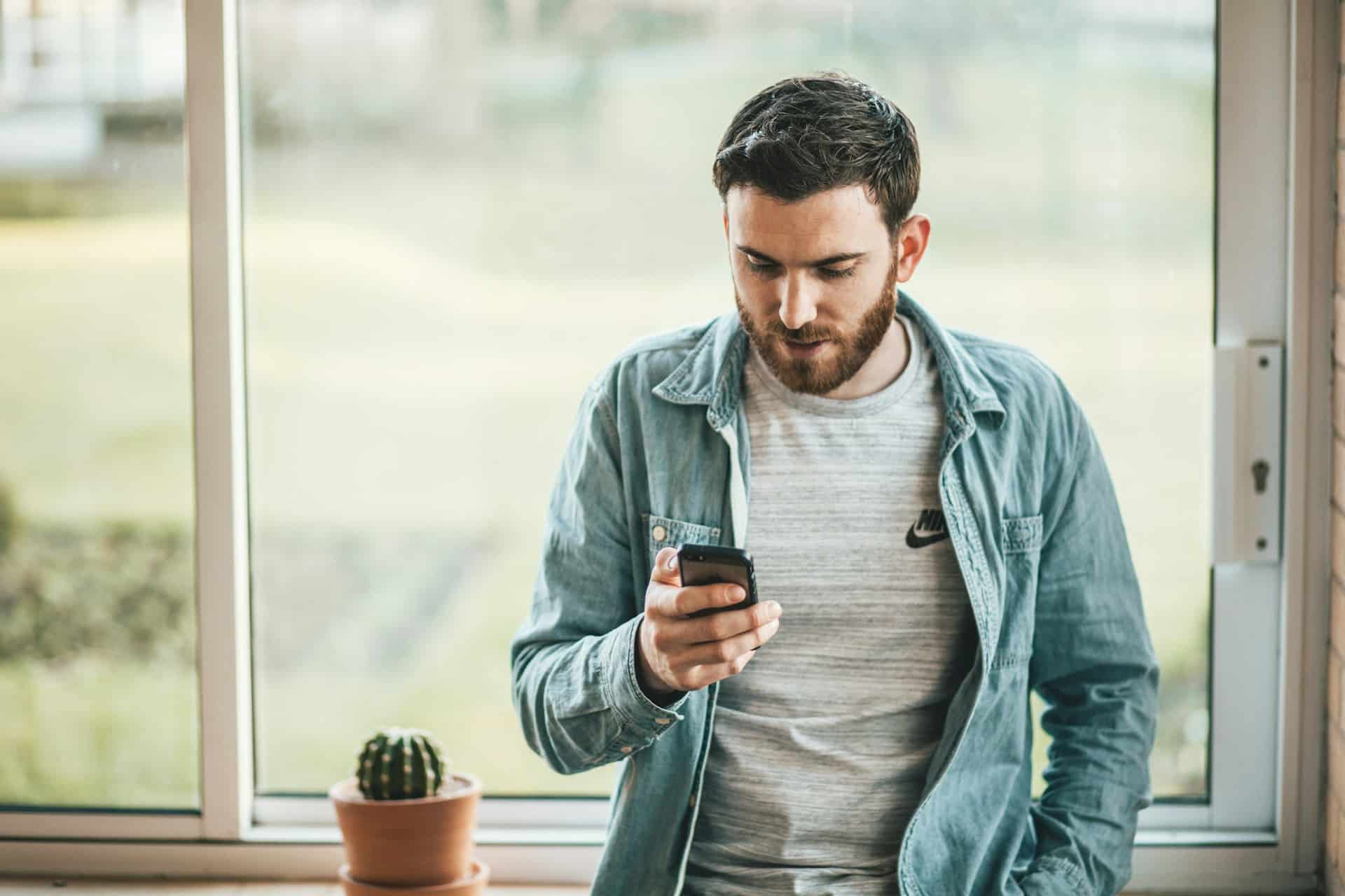 man using phone